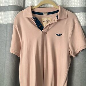 Men’s XS Hollister Stretch Polo - light pink